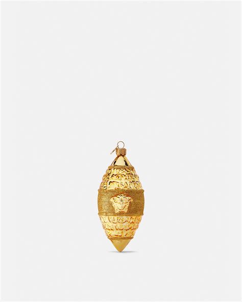 versace presenta ornamental|Oval Holiday Ornament Gold .